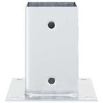 Basi per Pali Quadrate 4 pz Argento 91x91 mm in Acciaio Zincato