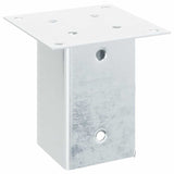 Basi per Pali Quadrate 12 pz Argento 91x91 mm Acciaio Zincato