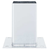 Basi per Pali Quadrate 12 pz Argento 91x91 mm Acciaio Zincato