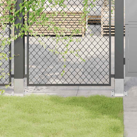 Basi per Pali Quadrate 12 pz Argento 91x91 mm Acciaio Zincato