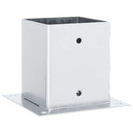 Basi per Pali Quadrate 4 pz Argento 121x121 mm Acciaio Zincato