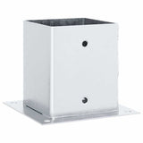 Basi per Pali Quadrate 4 pz Argento 121x121 mm Acciaio Zincato