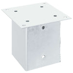 Basi per Pali Quadrate 4 pz Argento 121x121 mm Acciaio Zincato
