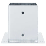 Basi per Pali Quadrate 4 pz Argento 121x121 mm Acciaio Zincato
