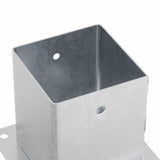 Basi per Pali Quadrate 12 pz Argento 121x121 mm Acciaio Zincato