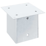 Basi per Pali Quadrate 4 pz Argento 141x141 mm Acciaio Zincato