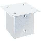 Basi per Pali Quadrate 4 pz Argento 141x141 mm Acciaio Zincato