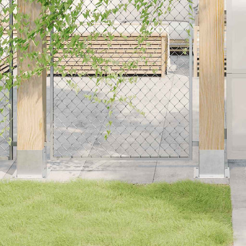 Basi per Pali Quadrate 12 pz Argento 141x141 mm Acciaio Zincato