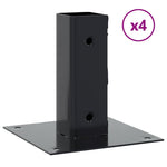 Basi per Pali Quadrati 4 pz 51x51 mm Acciaio Verniciato Polvere