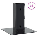Basi per Pali Quadrati 4 pz 51x51 mm Acciaio Verniciato Polvere