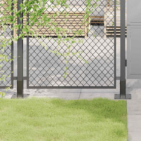 Basi per Pali Quadrati 4 pz 51x51 mm Acciaio Verniciato Polvere