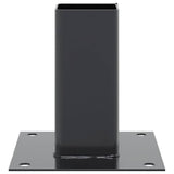 Basi per Pali Quadrati 4 pz 61x61 mm Acciaio Verniciato Polvere