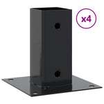 Basi per Pali Quadrati 4 pz 71x71 mm Acciaio Verniciato Polvere