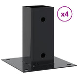 Basi per Pali Quadrati 4 pz 71x71 mm Acciaio Verniciato Polvere