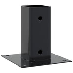Basi per Pali Quadrati 4 pz 71x71 mm Acciaio Verniciato Polvere