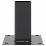 Basi per Pali Quadrati 4 pz 71x71 mm Acciaio Verniciato Polvere