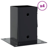 Basi per Pali Quadrati 4 pz 81x81 mm Acciaio Verniciato Polvere