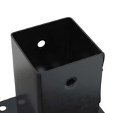 Basi per Pali Quadrati 4 pz 81x81 mm Acciaio Verniciato Polvere