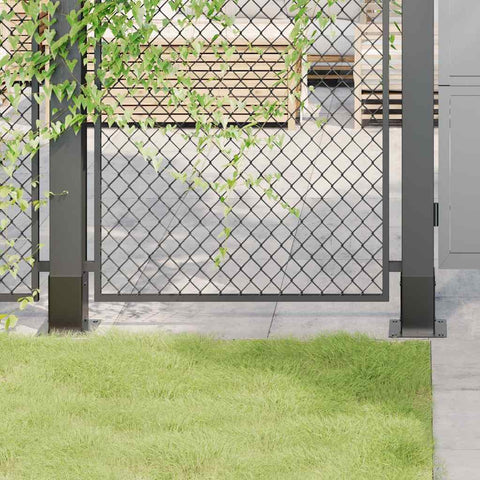 Basi per Pali Quadrati 4 pz 81x81 mm Acciaio Verniciato Polvere