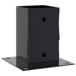 Basi per Pali Quadrati 12 pz 81x81mm Acciaio Verniciato Polvere