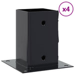 Basi per Pali Quadrati 4 pz 91x91 mm Acciaio Verniciato Polvere
