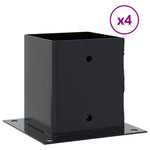 Basi per Pali Quadrati 4pz 101x101mm Acciaio Verniciato Polvere