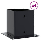 Basi per Pali Quadrati 4pz 101x101mm Acciaio Verniciato Polvere