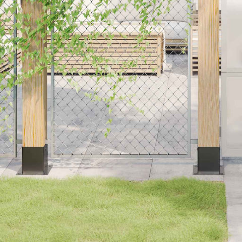 Basi per Pali Quadrati 4pz 121x121mm Acciaio Verniciato Polvere