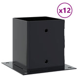 Basi Pali Quadrati 12 pz 121x121 mm Acciaio Verniciato Polvere