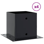 Basi per Pali Quadrati 4pz 141x141mm Acciaio Verniciato Polvere