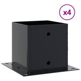 Basi per Pali Quadrati 4pz 141x141mm Acciaio Verniciato Polvere