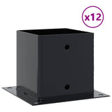 Basi Pali Quadrati 12 pz 141x141 mm Acciaio Verniciato Polvere