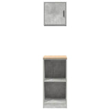 Armadi da Garage 2 pz Grigio Cemento in Legno truciolato