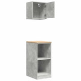 Armadi da Garage 2 pz Grigio Cemento in Legno truciolato