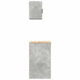 Armadi da Garage 2 pz Grigio Cemento in Legno truciolato