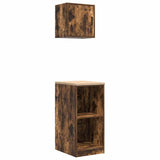 Armadi da Garage 2 pz Rovere Fumo in Legno truciolato