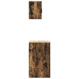 Armadi da Garage 2 pz Rovere Fumo in Legno truciolato