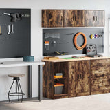 Armadi da Garage 2 pz Rovere Fumo in Legno truciolato