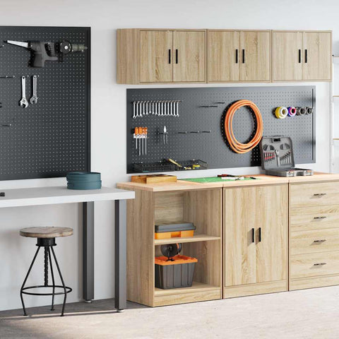 Armadi da Garage 2 pz Rovere Sonoma in Legno truciolato