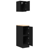 Armadi da Garage 2 pz Neri in Legno truciolato