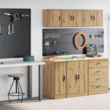 Armadi da Garage 2 pz Rovere Artigianale in Legno truciolato