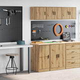 Armadi da Garage 2 pz Rovere Artigianale in Legno truciolato