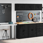 Armadi da Garage 2 pz Neri in Legno truciolato