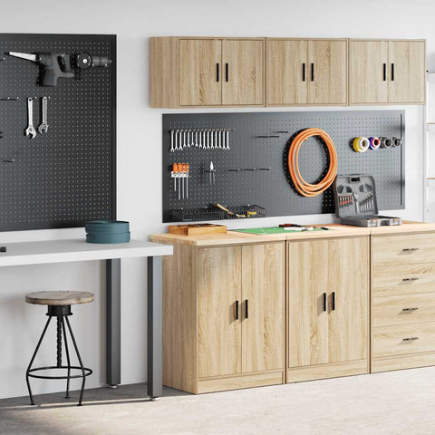 Armadi da Garage 2 pz Rovere Sonoma in Legno truciolato