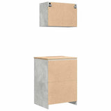 Armadi da Garage 2 pz Grigio Cemento in Legno truciolato