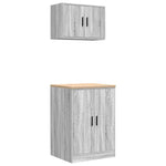 Armadi da Garage 2 pz Grigio Sonoma in Legno truciolato
