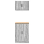 Armadi da Garage 2 pz Grigio Sonoma in Legno truciolato