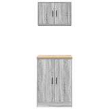 Armadi da Garage 2 pz Grigio Sonoma in Legno truciolato