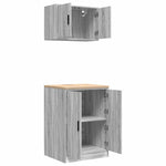 Armadi da Garage 2 pz Grigio Sonoma in Legno truciolato