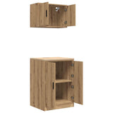Armadi da Garage 2 pz Rovere Artigianale in Legno truciolato